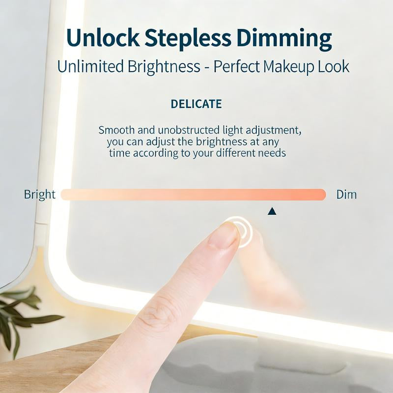 Valentine’S Day Gift for Her | KEIMI Portable LED Light Makeup Mirror, Adjustable Touch Lighting, 2X/3X/5X Magnification Foldable Vanity Mirror