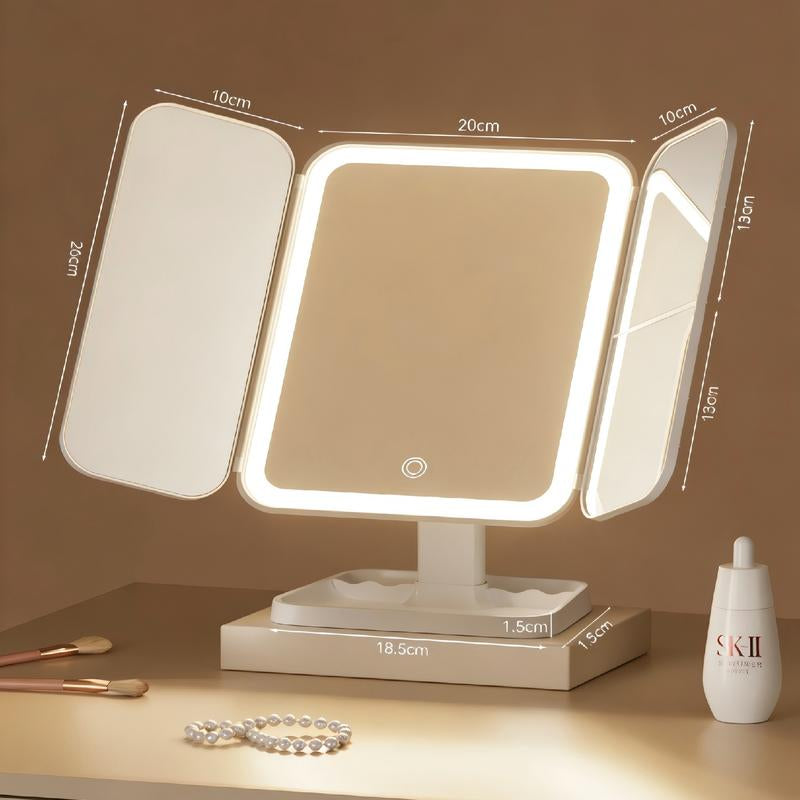 Valentine’S Day Gift for Her | KEIMI Portable LED Light Makeup Mirror, Adjustable Touch Lighting, 2X/3X/5X Magnification Foldable Vanity Mirror