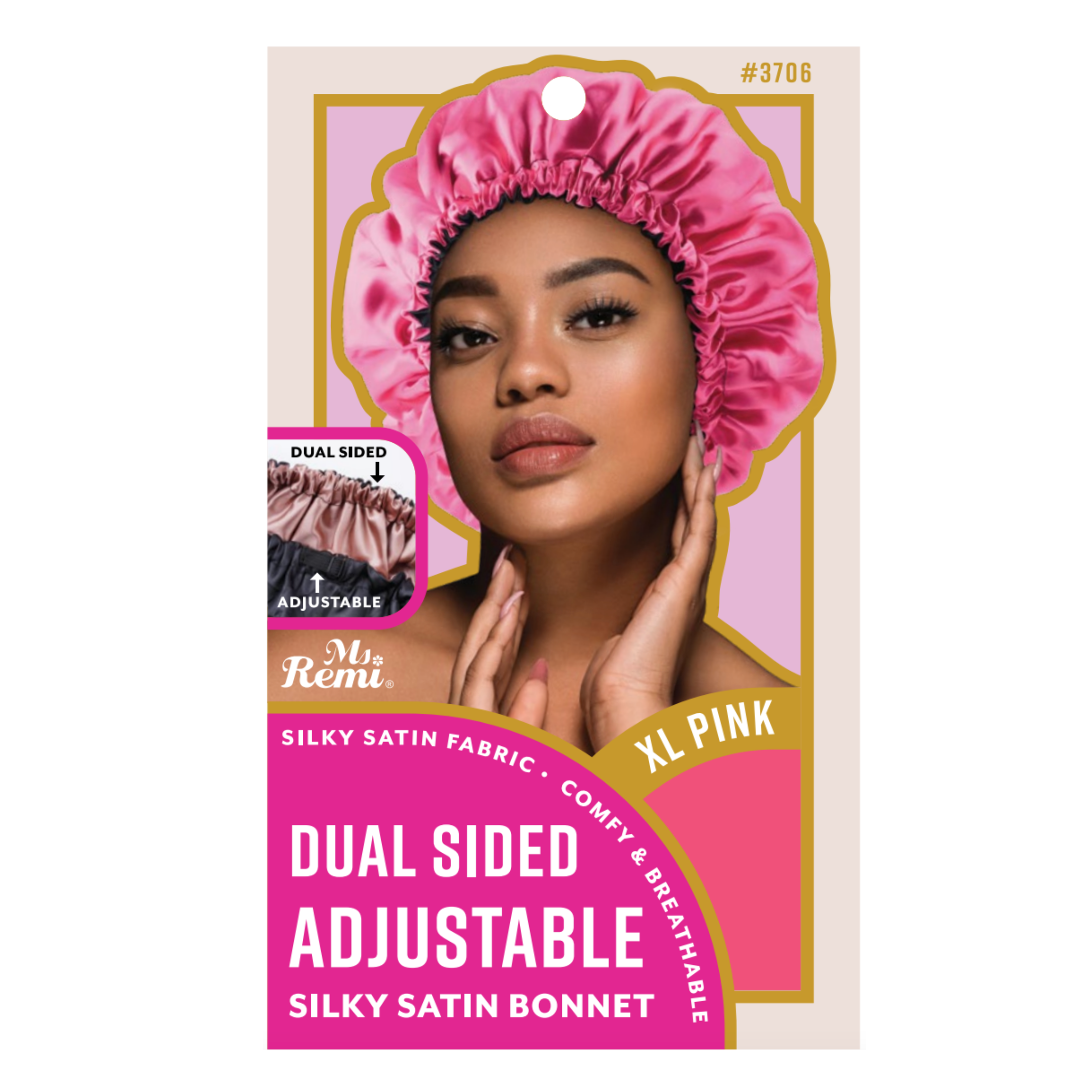 Ms. Remi Dual-Sided Adjustable Satin Bonnet X-Large, 1 Count, Assorted Color