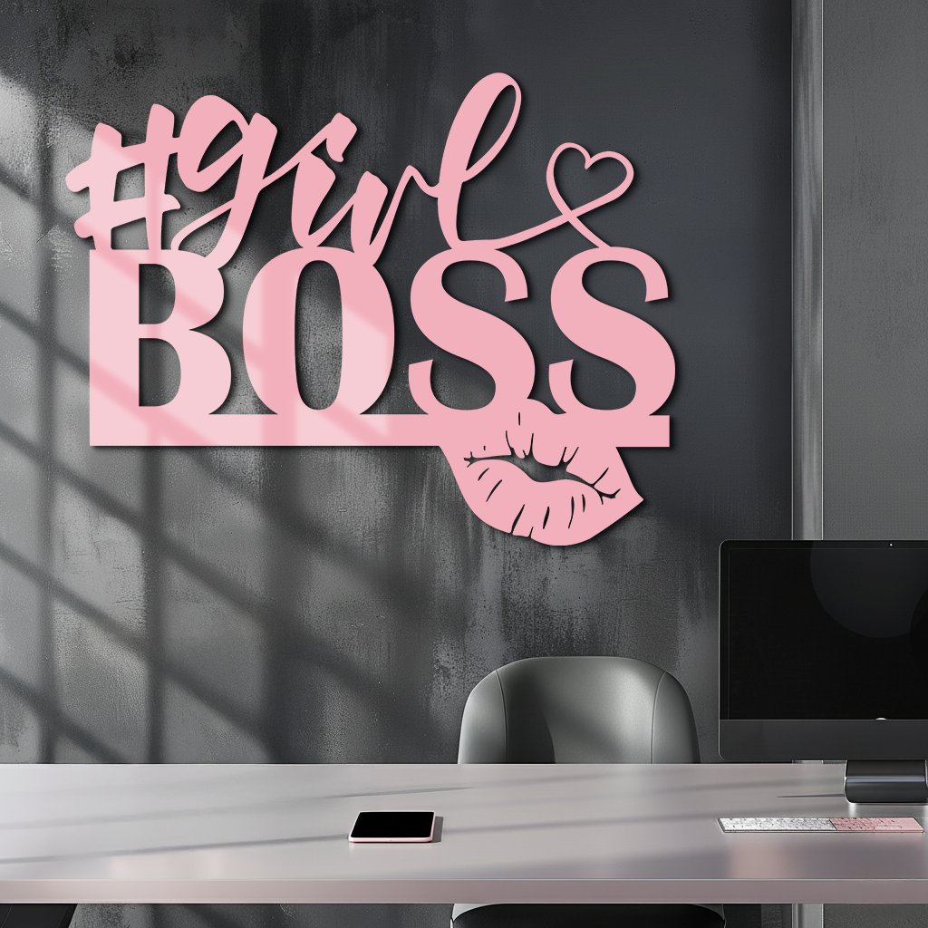 Girl Boss Metal Wall Art – Feminine Power & Modern Decor - KAFGP119