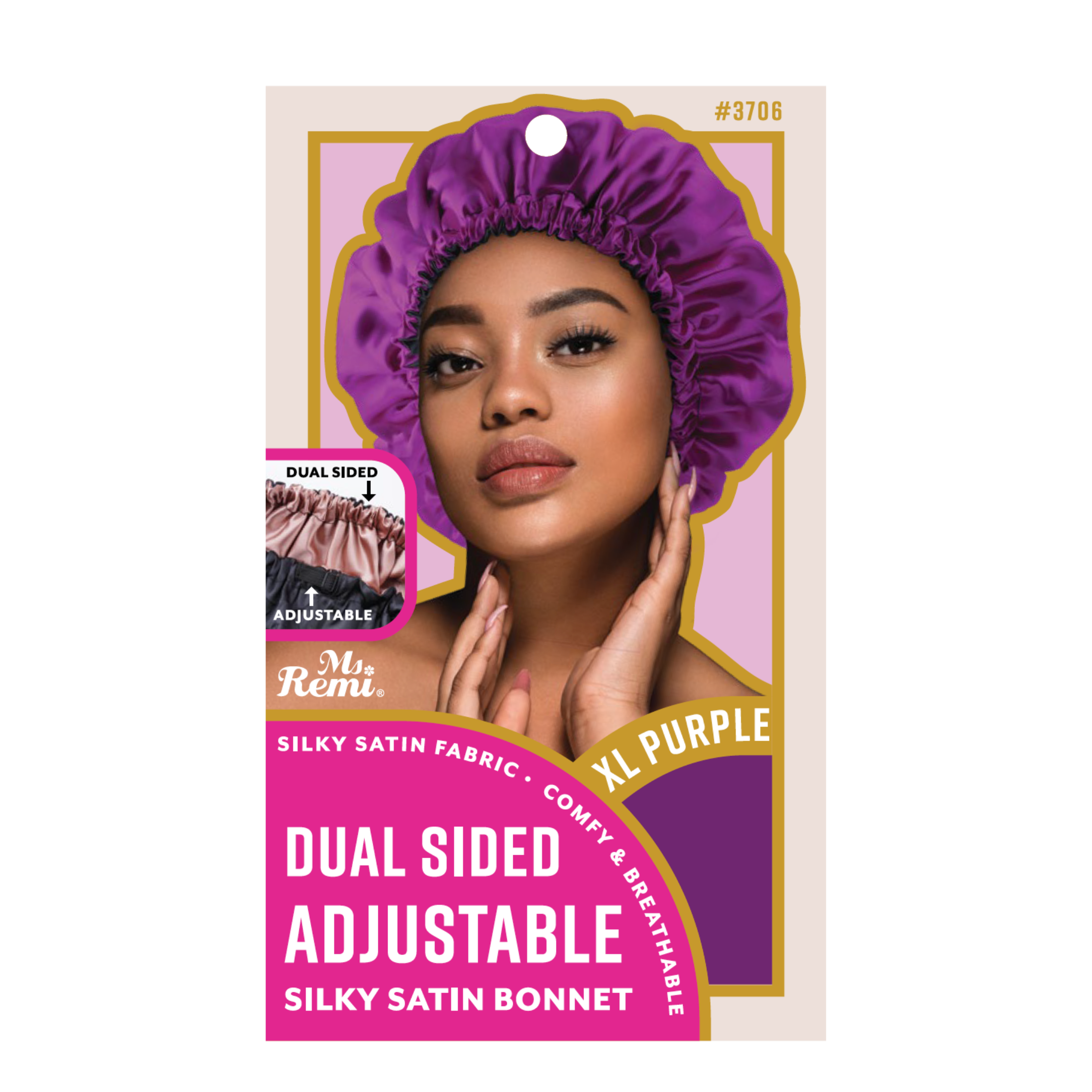 Ms. Remi Dual-Sided Adjustable Satin Bonnet X-Large, 1 Count, Assorted Color
